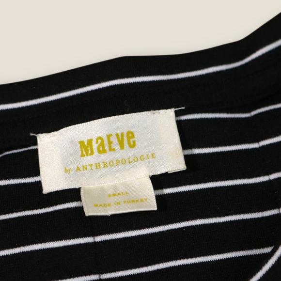 Maeve by Anthropologie Corset Peplum Top Womens Green Stripe Coquette Size S - Picture 5 of 9